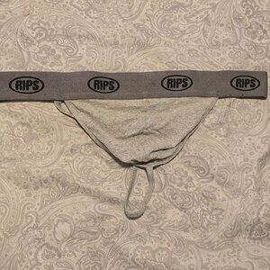 Vintage Rips Men's Y-Back Jock/Thong - Grey - Large